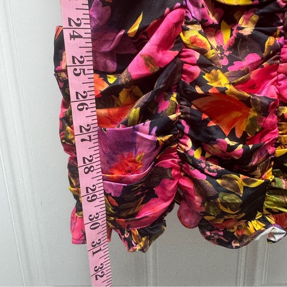 For Love And Lemons Pink, Black, Yellow Floral Cocktail Dress - Picture 12 of 16